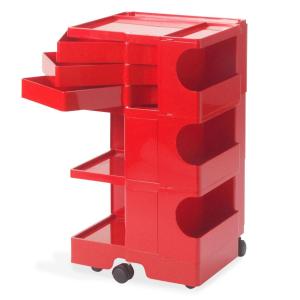 ボビーワゴン 3段 3トレイ レッドの商品写真