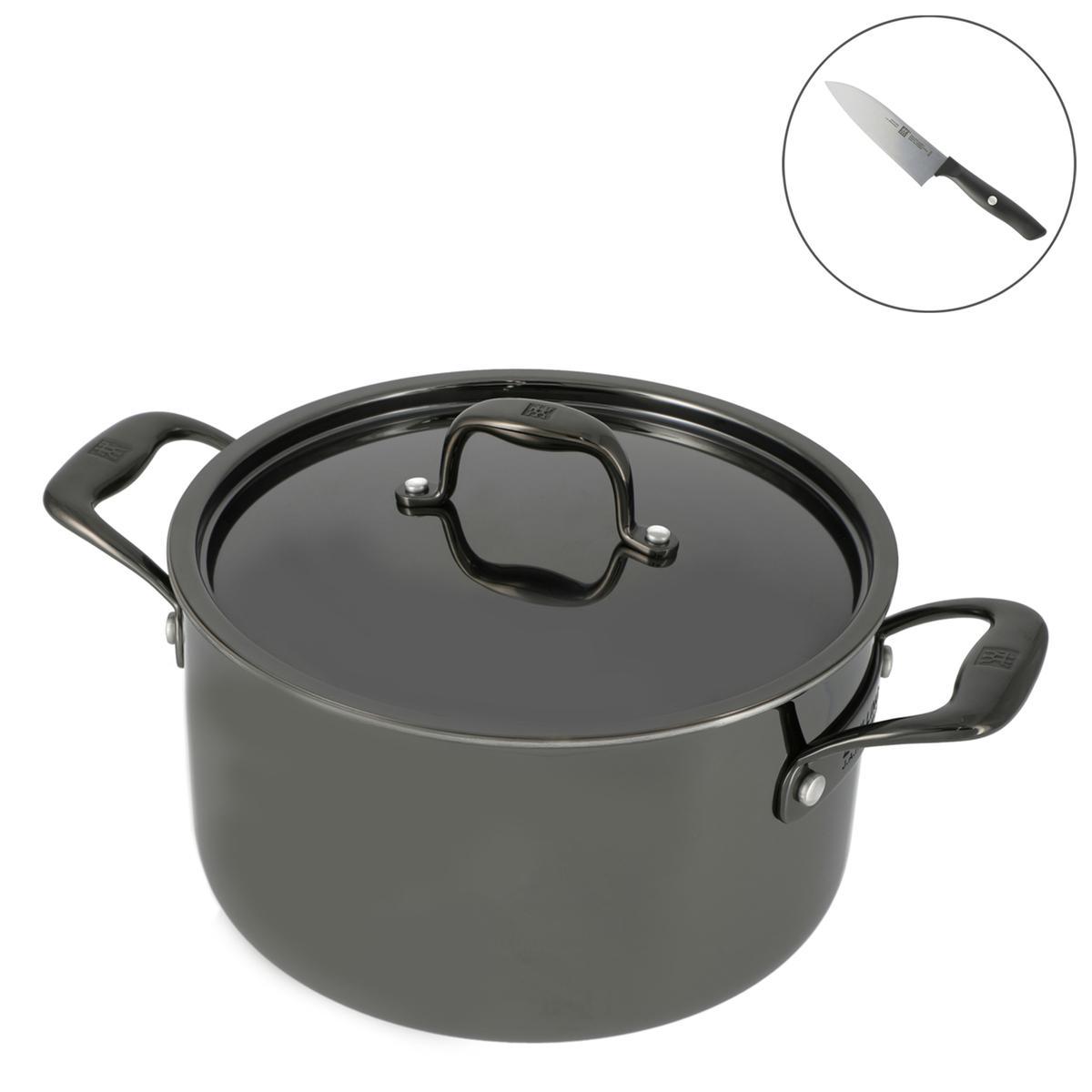 ツヴィリング ネロ ストックポット24cm[三徳包丁14cm付]の商品写真