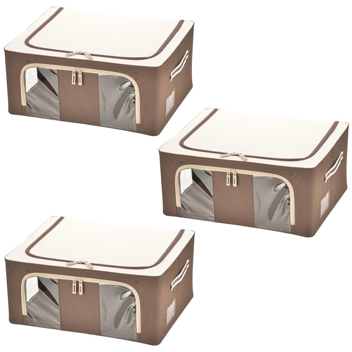 中身が見える窓付き収納BOXスモール同色3個の商品写真