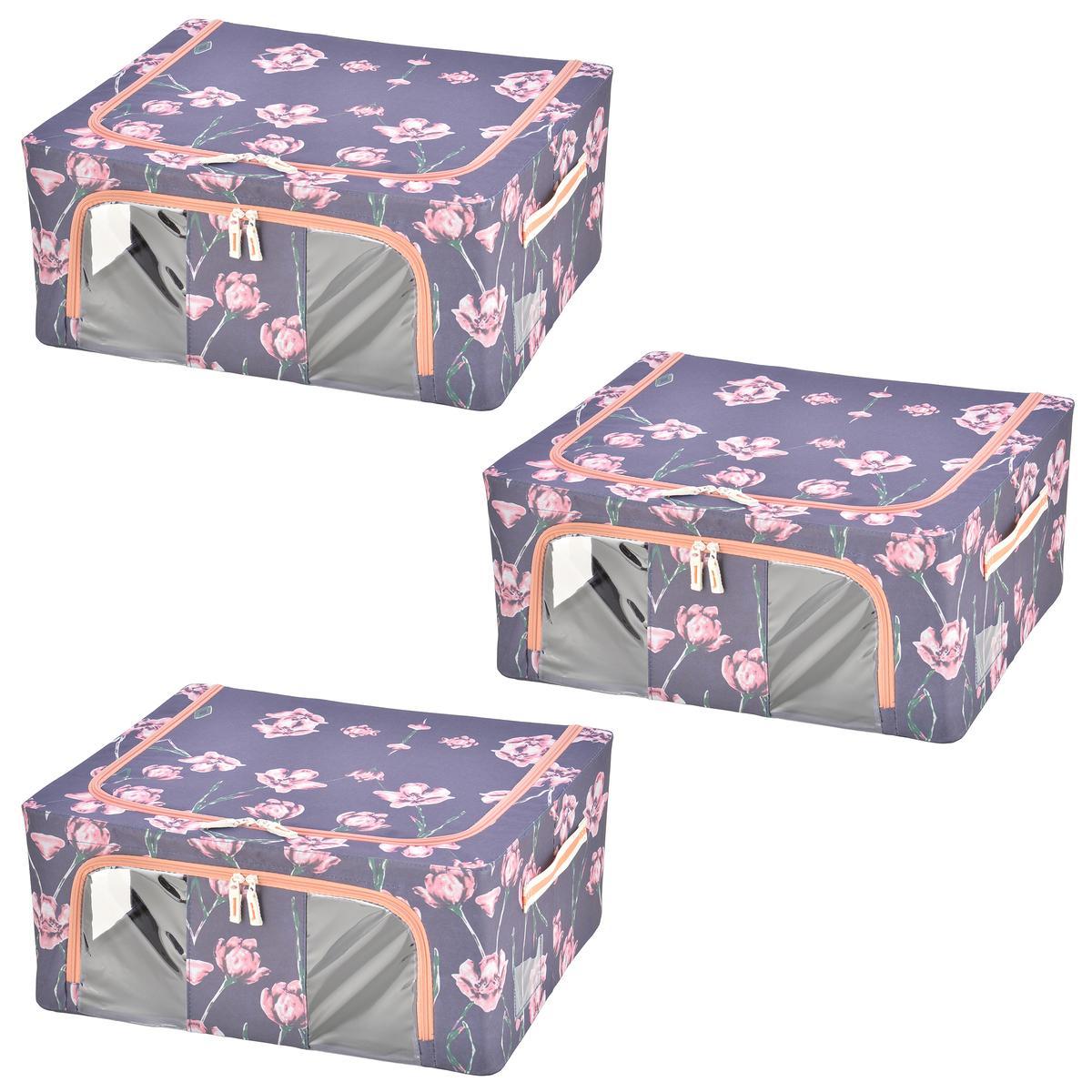 中身が見える窓付き収納BOXスモール同色3個の商品写真