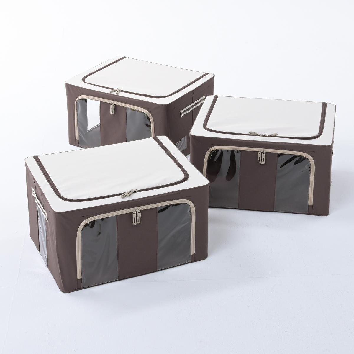 中身が見える窓付き収納BOX同色3個の商品写真