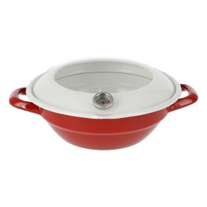 琺瑯天ぷら鍋24cm【温度計付き】の商品写真
