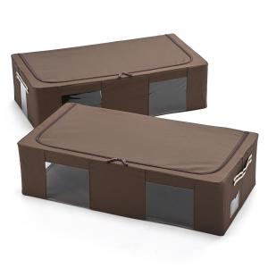 中身が見える窓付き収納BOXワイドサイズ同色2個の商品写真