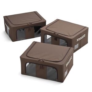 中身が見える窓付き収納BOXスモールサイズ同色3個の商品写真