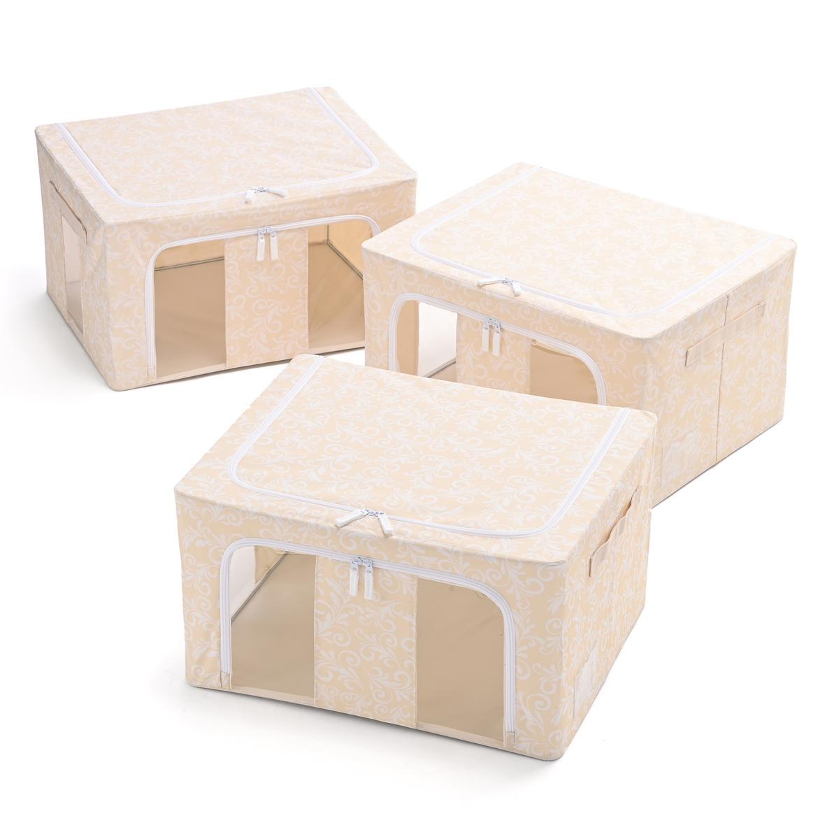 中身が見える窓付き収納BOX 同色3個の商品写真