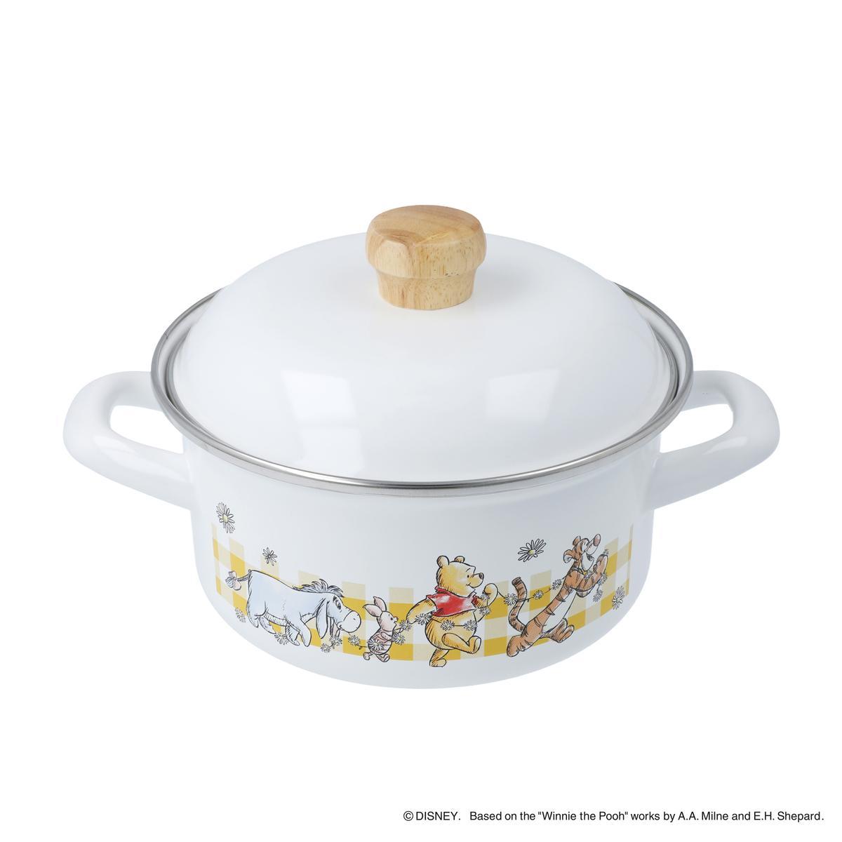 富士ホーロー くまのプーさん 琺瑯両手鍋15cmの商品写真