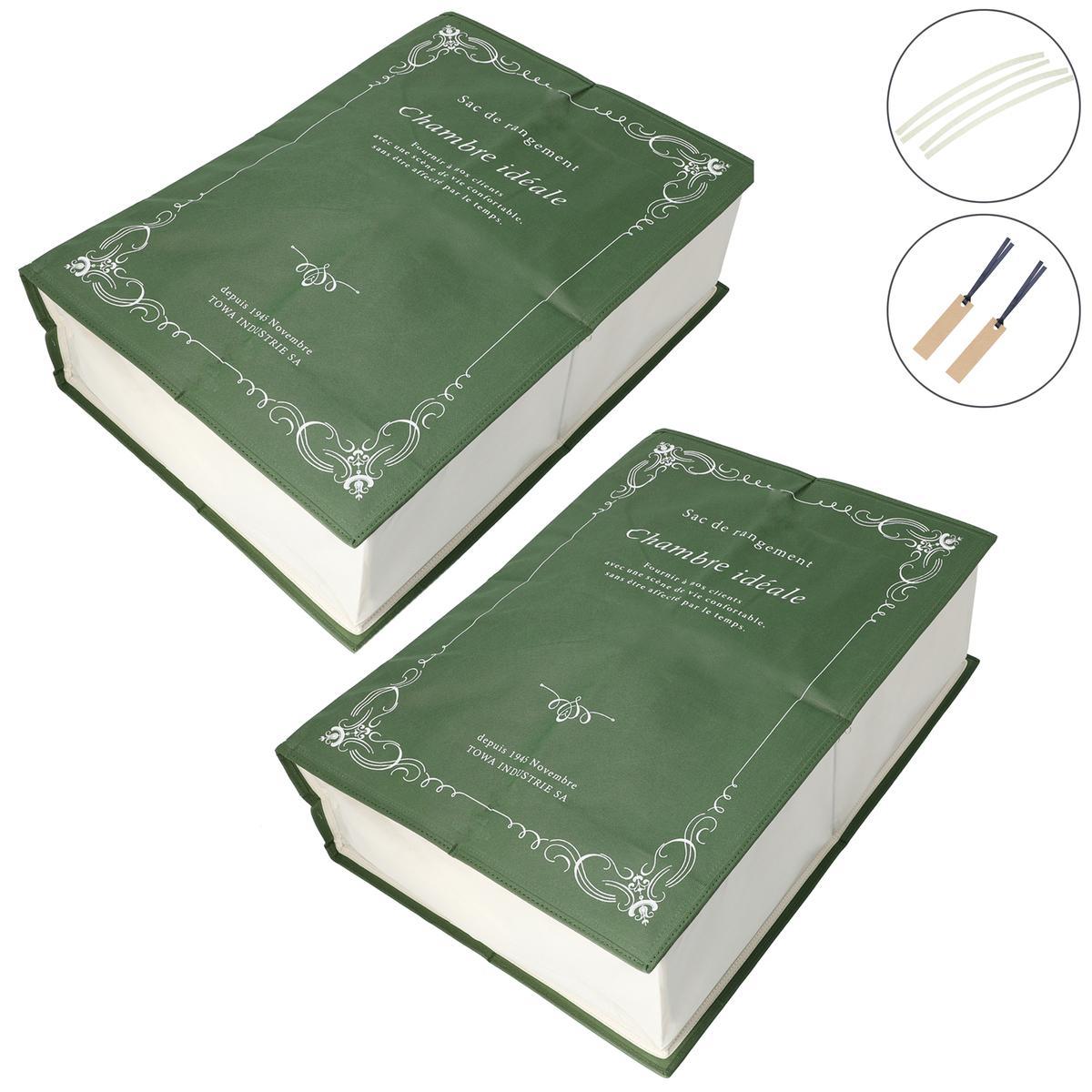 本のかたちの収納袋 ストレージブックス L 2個セットの商品写真