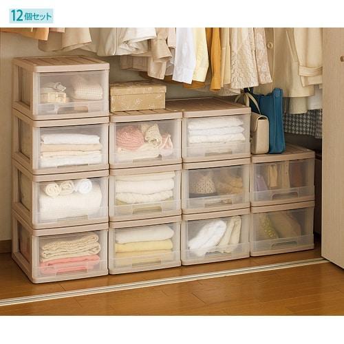 クリアケース12個セット<奥行41cm>の商品写真
