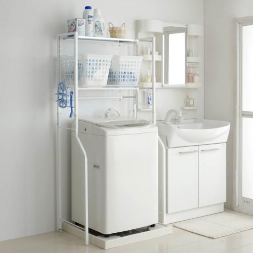 簡単設置のキャスター付きステンレス棚板のランドリーラックの商品写真