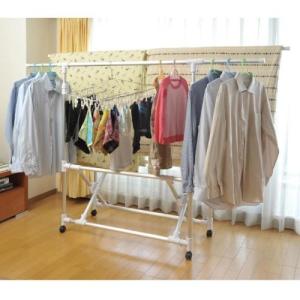 洗濯量にあわせて縦横伸縮でき布団も衣類もたくさん干せる室内布団干しの商品写真