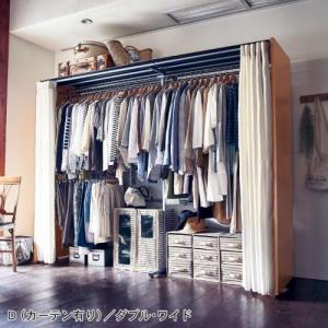 木製パネル頑丈クローゼットハンガーラックの商品写真