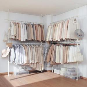 突っ張り頑丈ダブルハンガーラックの商品写真