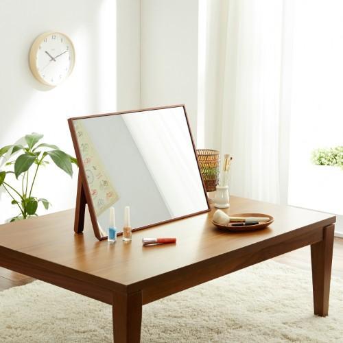 ウォルナット材の卓上スタンドミラーの商品写真