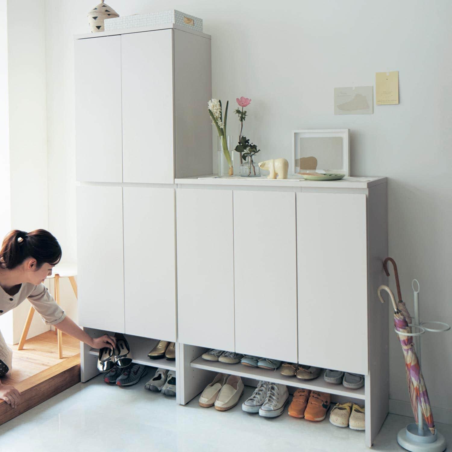 オープン棚付きシューズボックスの商品写真