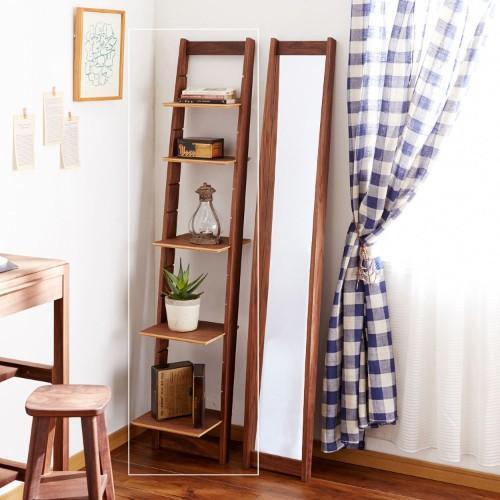 ウォルナット材の立てかけ式シェルフの商品写真