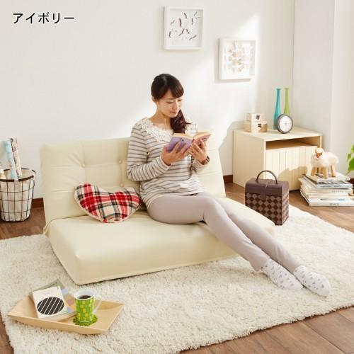 合成皮革のリクライニング2人掛け座椅子の商品写真