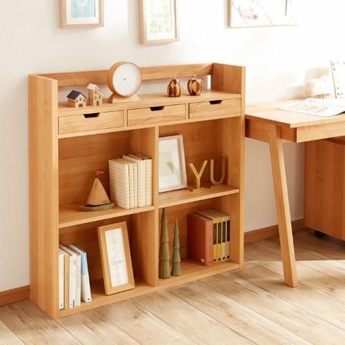 アルダー材の引出し付き本棚の商品写真