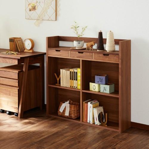 ウォルナット材の引出し付き本棚の商品写真