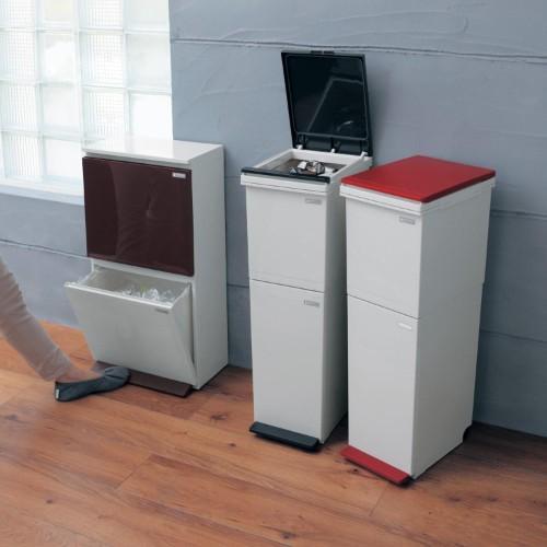 ペダル式蓋付き2段分別キッチンゴミ箱<2分別>の商品写真