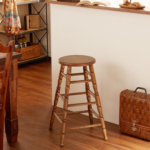 ビンテージ風タモ材のカウンタースツールの商品写真