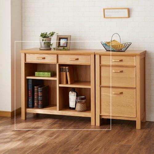 タモ材の引出し付きラックの商品写真