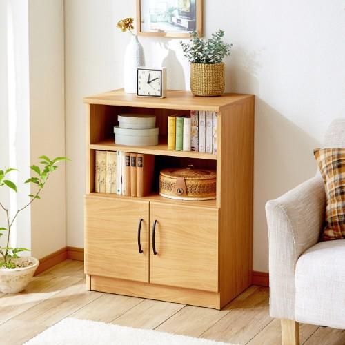 シンプル扉付きオープンラックの商品写真