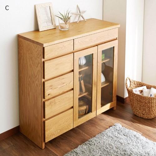 オーク材のリビングキャビネットの商品写真