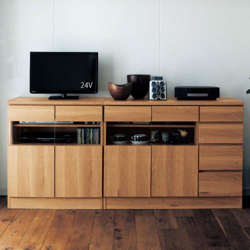 【大型商品送料無料】奥行が選べるガラス窓キャビネット[日本製]の商品写真