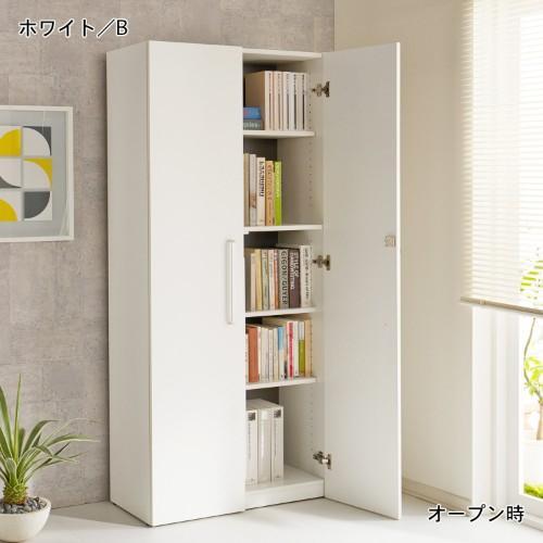 鍵付きキャビネット・本棚<高さ111.5cm/高さ181cm>の商品写真