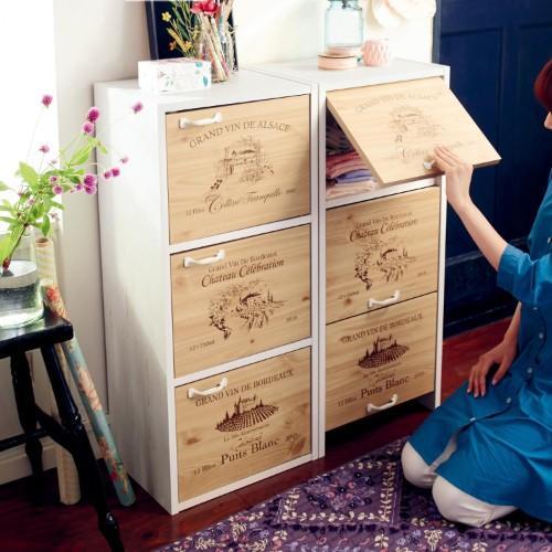 組立簡単木目調ラックの商品写真