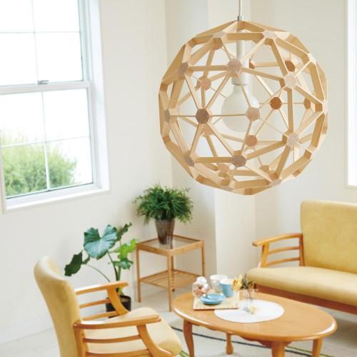 白木素材を使ったシーリングライト(ペンダントライト)「木絆」の商品写真