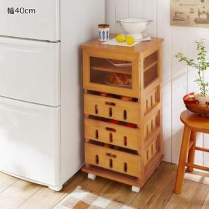 メッシュ扉の根菜ストッカーワゴン