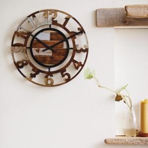 アンティーク風木目調掛け時計「Bercy」<直径約38cm>の商品写真