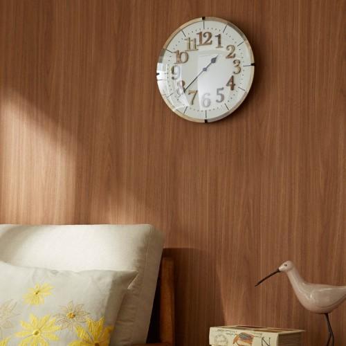 文字が木目のシンプル掛け時計(電波時計)「Tiel」の商品写真