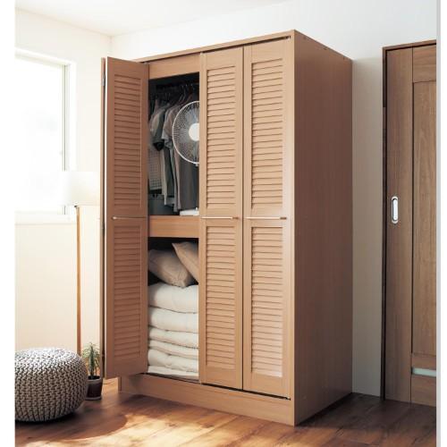 ルーバー折れ戸布団キャビネットの商品写真