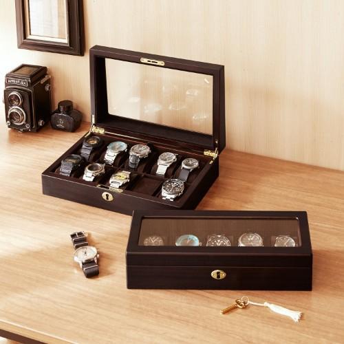 鍵付き木製腕時計ケースの商品写真