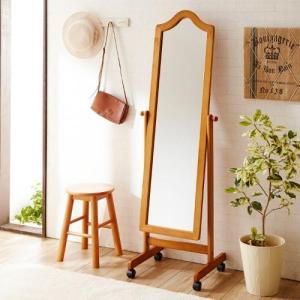 木製スタンドミラーの商品写真