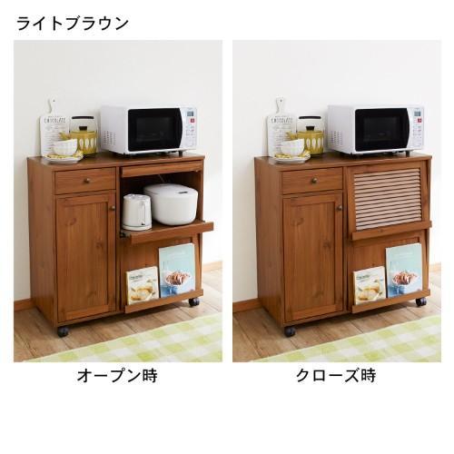 収納部を隠せるキャスター付きレンジ台の商品写真