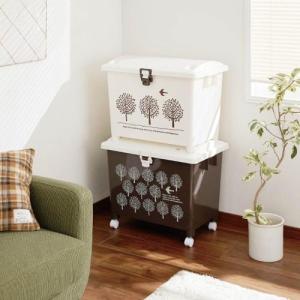 キャスター付きスタッキング収納ケース2個セット<奥行41cm>の商品写真