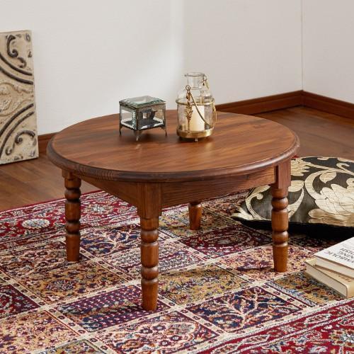 【大型商品送料無料】アンティーク調円形センターテーブルの商品写真