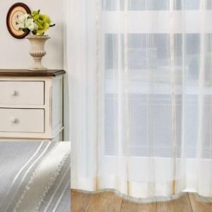透け感のあるストライプのトルコ刺繍レースカーテンの商品写真