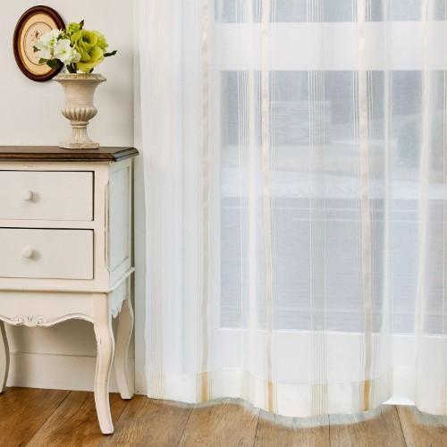 【オーダー】透け感のあるストライプのトルコ刺繍レースオーダーカーテンの商品写真