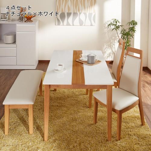 ツートンダイニングテーブルセット<4人用>【お手入れ簡単な合皮素材】の商品写真