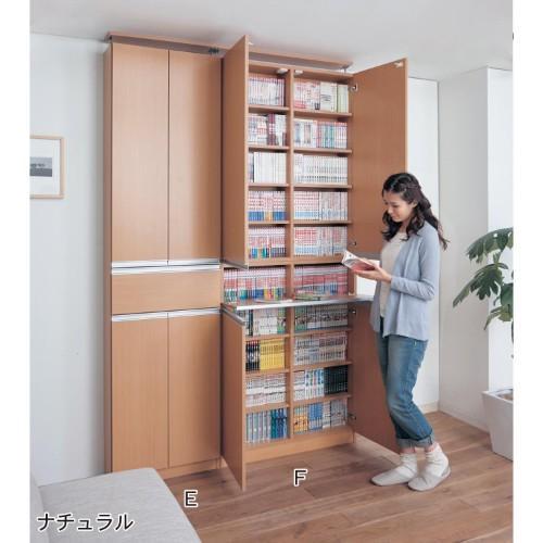 突っ張り薄型扉付き1cmピッチ本棚の商品写真