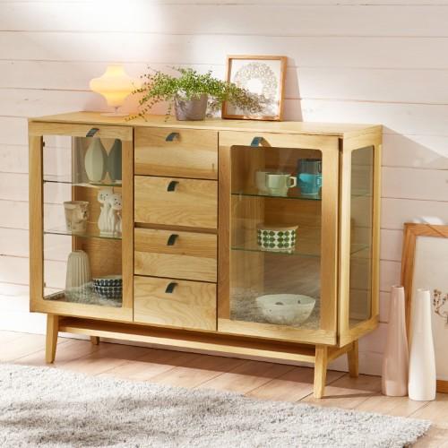 北海道産ナラ材のリビングキャビネットの商品写真