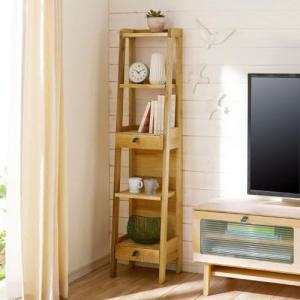 北海道産ナラ材のスリムラックの商品写真