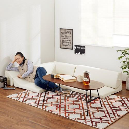 合皮のコーナーローソファー3点セットの商品写真