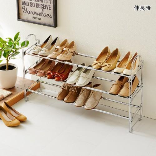 スタッキング伸縮シューズラックの商品写真