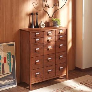 削り出し取っ手のウォルナット材のモダンチェストの商品写真