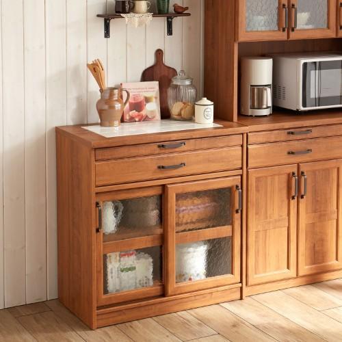 タイル天板のカントリーキッチンカウンターの商品写真